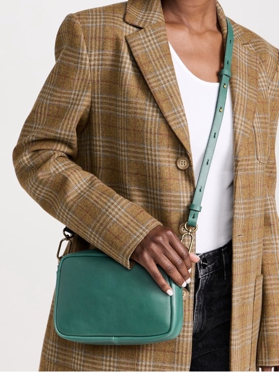 Madewell Handbags - Madewell Leather Carabiner Medium Crossbody Bag Green Spruce Zipper